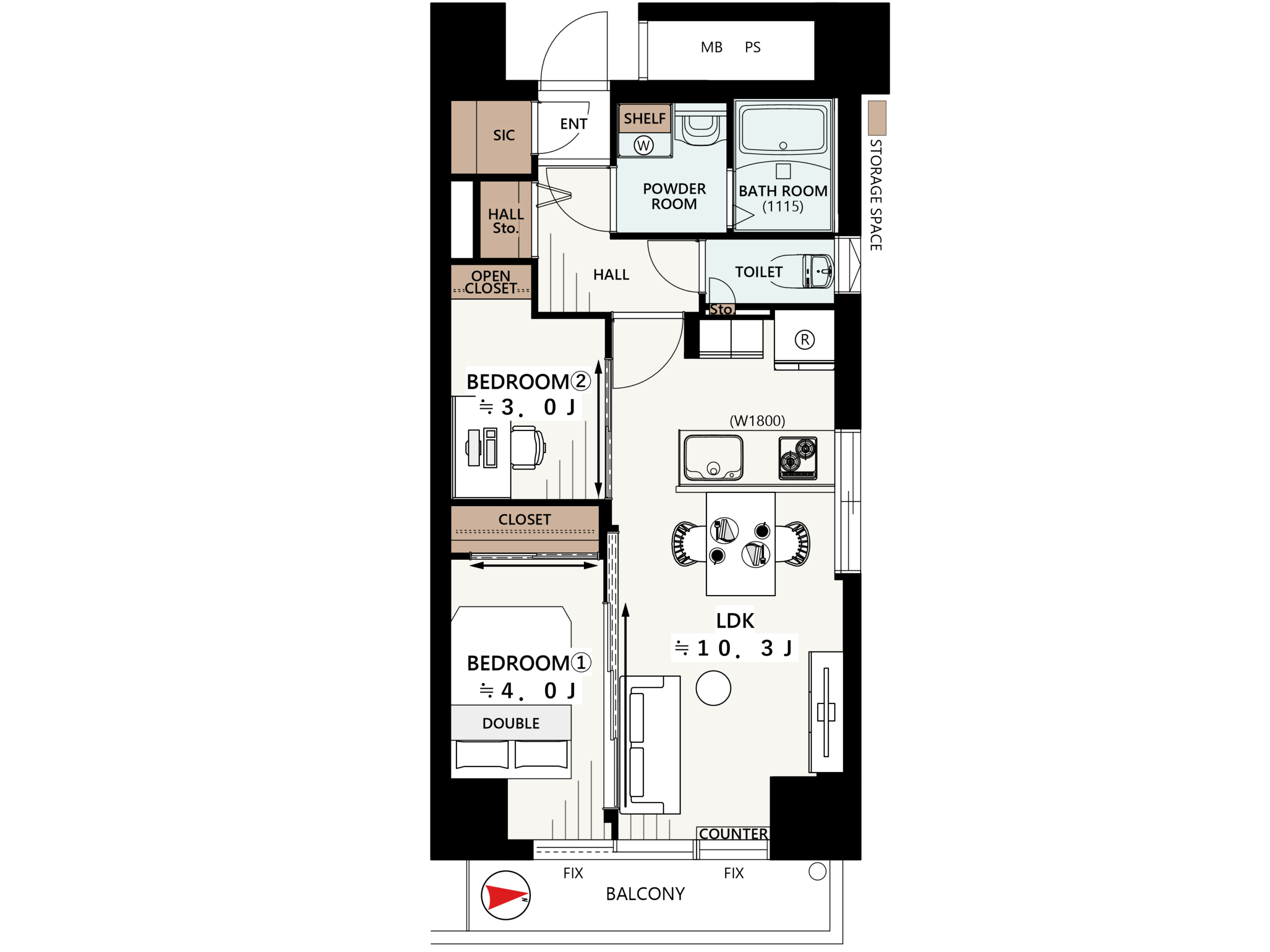 マンション西浅草201号室|浅草駅徒歩1分・4,698万円・44.40㎡・2LDK+SIC|売買マンション