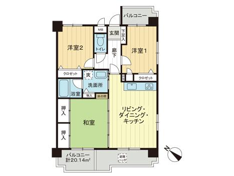 ライオンズマンション泊高橋403号室｜那覇市泊2丁目・3LDK・66.6㎡｜賃貸マンション