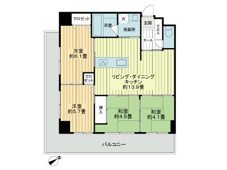 ウイングシャトー那覇リバーガーデン401号|那覇市古波蔵・14.8万円・72.97㎡・4LDK|賃貸マンション