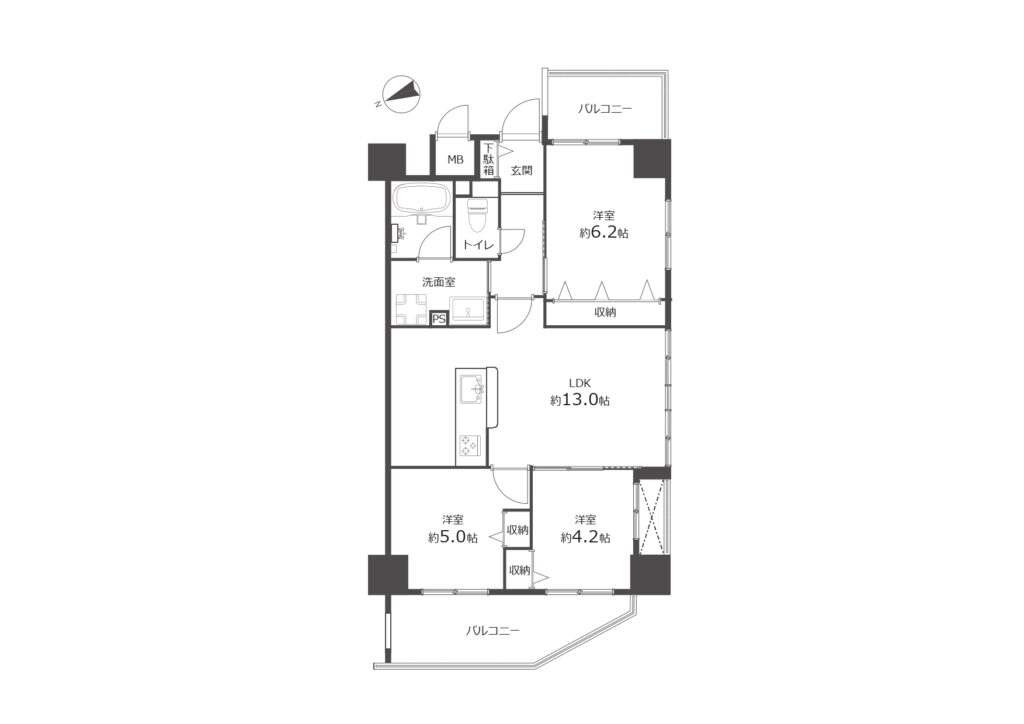コンフォート北谷桃原パークサイド401号室|北谷町吉原・3,899万円・62.29㎡・3LDK|売買マンション