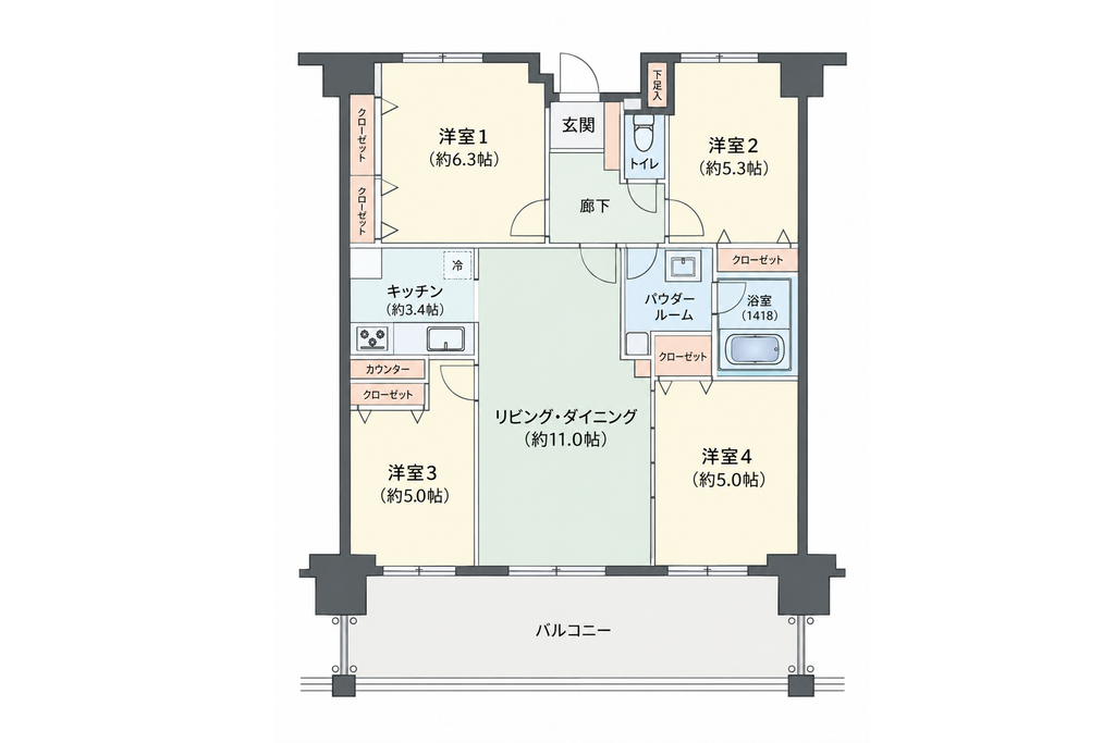 プレサンスロジェ名護為又ヴォール304号室|名護市為又・13.05万円・78.07㎡・4LDK|賃貸マンション