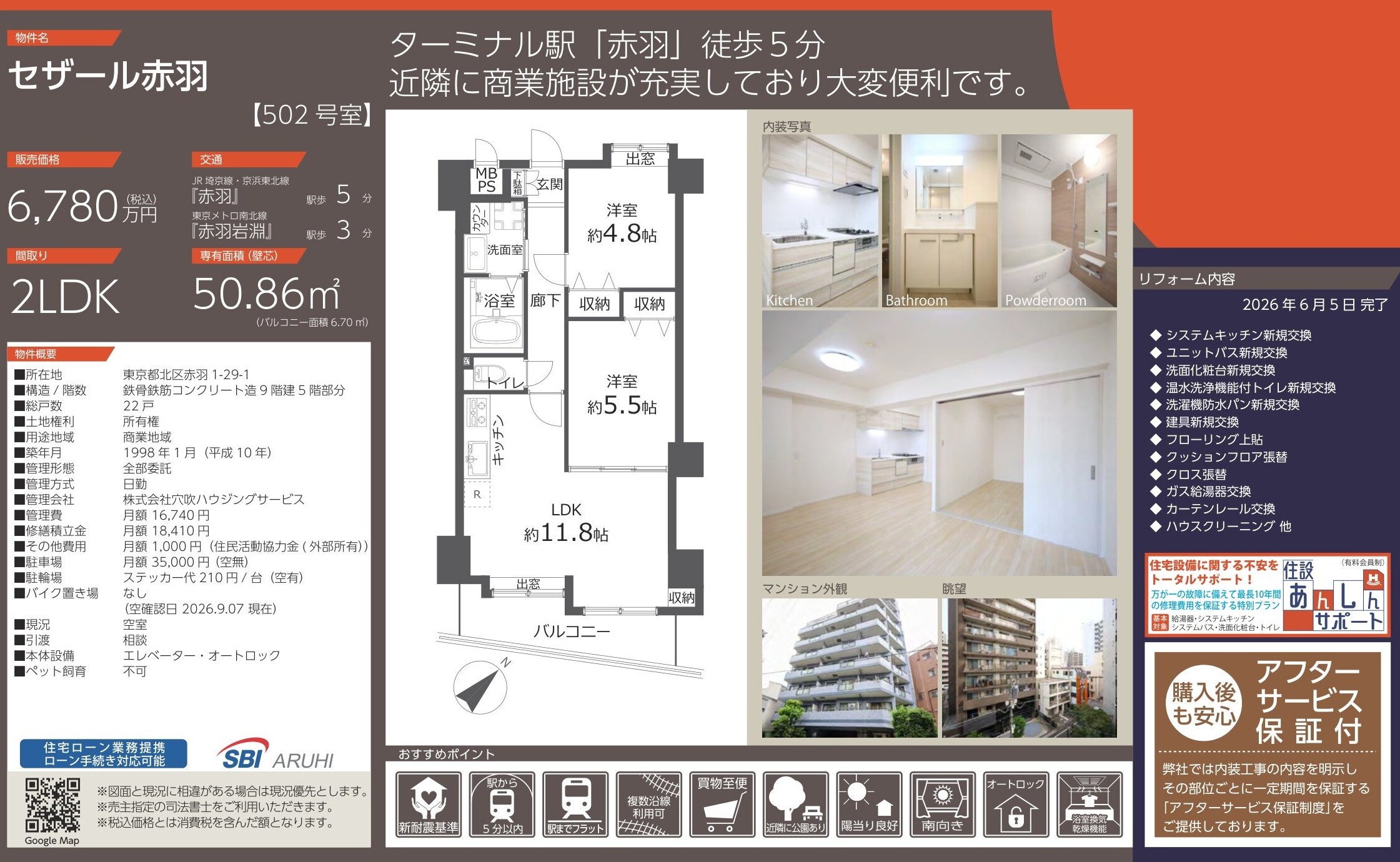 セザール赤羽502号室｜東京都北区赤羽・リフォーム済｜中古マンション