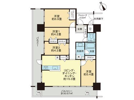ミルコマンション真栄原スカイビュー604号室|宜野湾市真栄原・4LDK|賃貸マンション